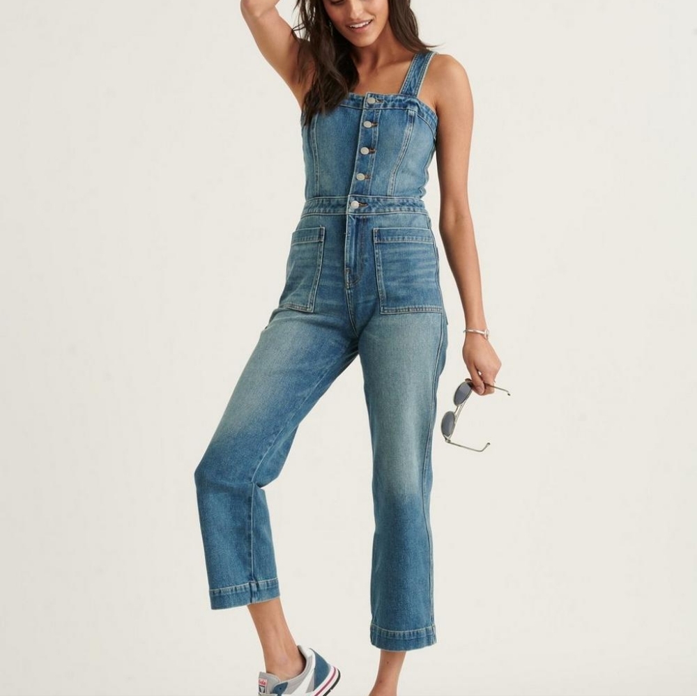 Lucky Brand Femme Utility Denim Jumpsuit